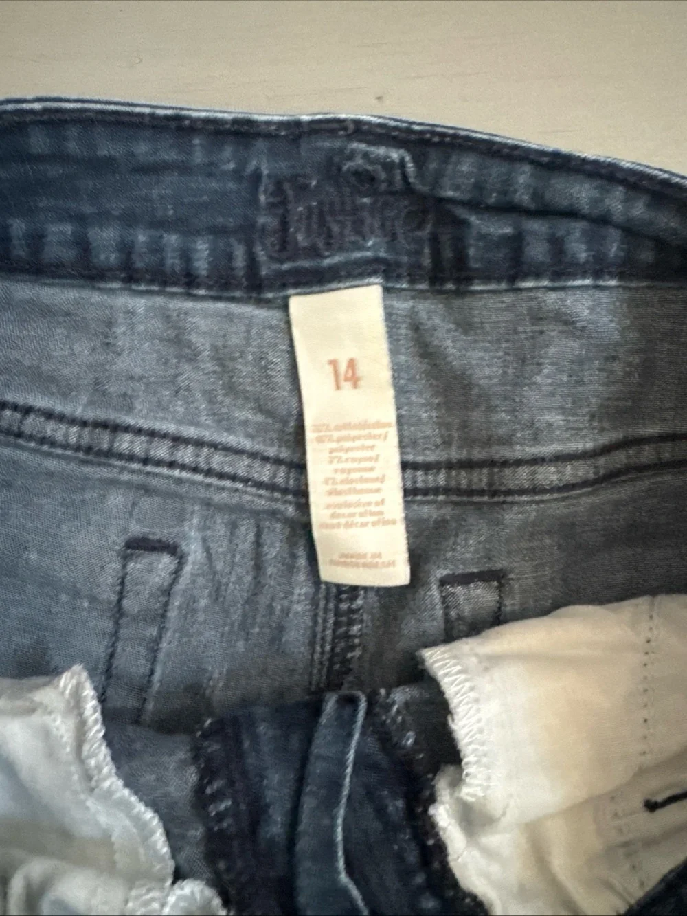 Justice Girls Dark Blue Denim Roll-Cuff Shorts size 14